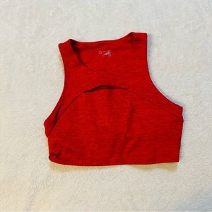 Offline Hugger by Aerie Red Sports Bra with Cutout